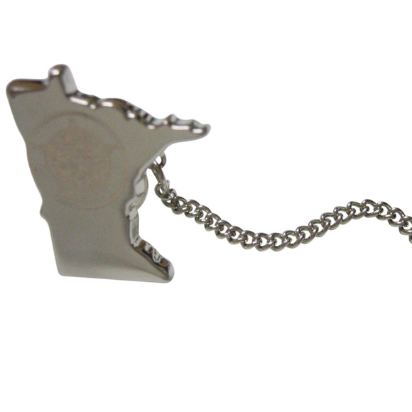 Minnesota State Map Shape and Flag Design Tie Tack - Picture 1 of 2